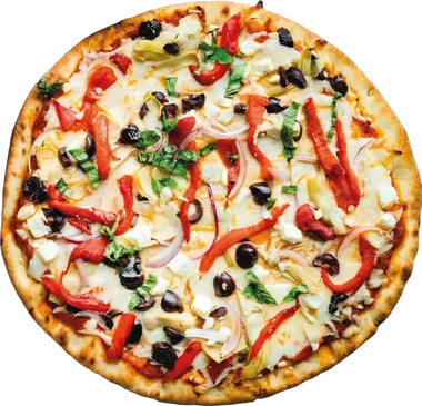Vejeteryan Pizza — taş fırında pişmiş, servise hazır